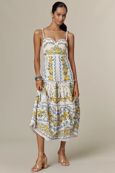 Farm Rio Sicily Printed Midi Dress