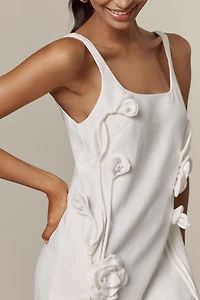 Farm Rio 3D Floral Linen Mini Dress
