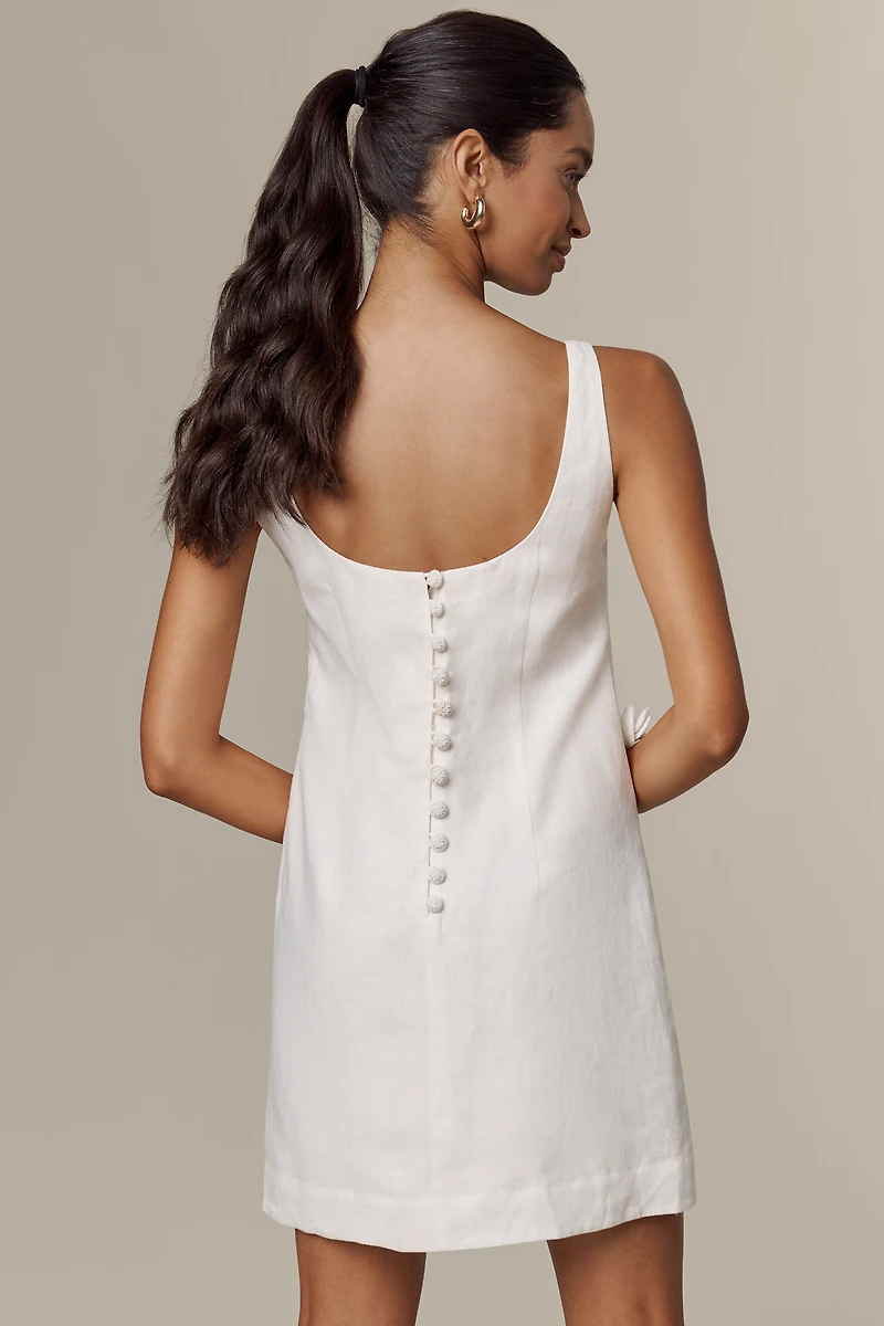 Farm Rio 3D Floral Linen Mini Dress