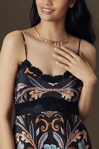 Farm Rio Sleeveless Lace-Trim Midi Dress