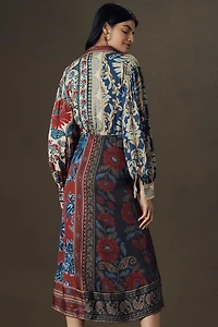 Farm Rio Winter Mix Midi Shirt Dress