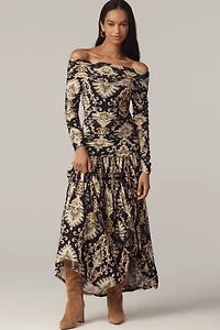 Farm Rio Arabesque Off-the-Shoulder Maxi Dress