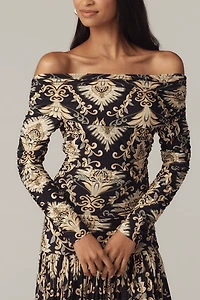 Farm Rio Arabesque Off-the-Shoulder Maxi Dress