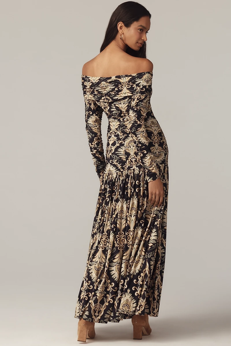 Farm Rio Arabesque Off-the-Shoulder Maxi Dress