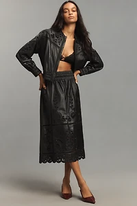 Farm Rio Richelieu Leather Bomber Jacket