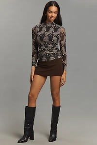 Farm Rio Striped Tiger Tulle Top