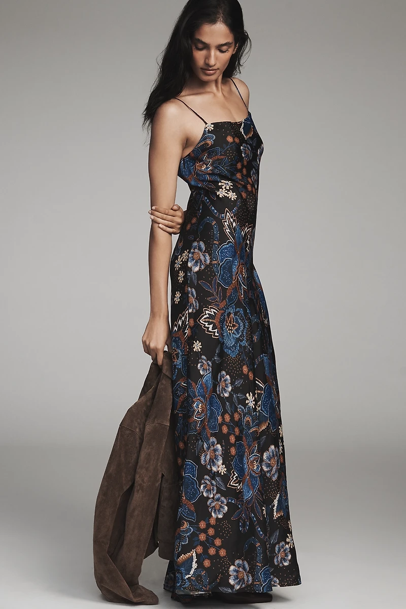 Farm Rio Square-Neck Maxi Slip Dress