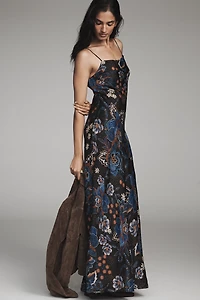 Farm Rio Square-Neck Maxi Slip Dress