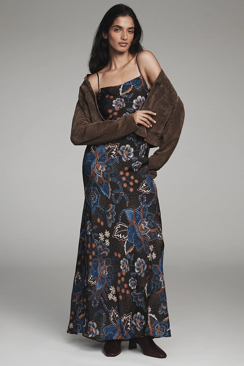 Farm Rio Square-Neck Maxi Slip Dress