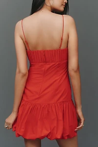 Farm Rio Rosette Bubble-Hem Mini Dress