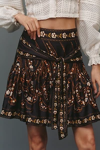 Farm Rio Belted Mini Skirt