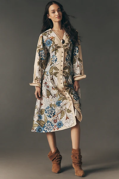 Farm Rio Garden Midi Shirt Dress
