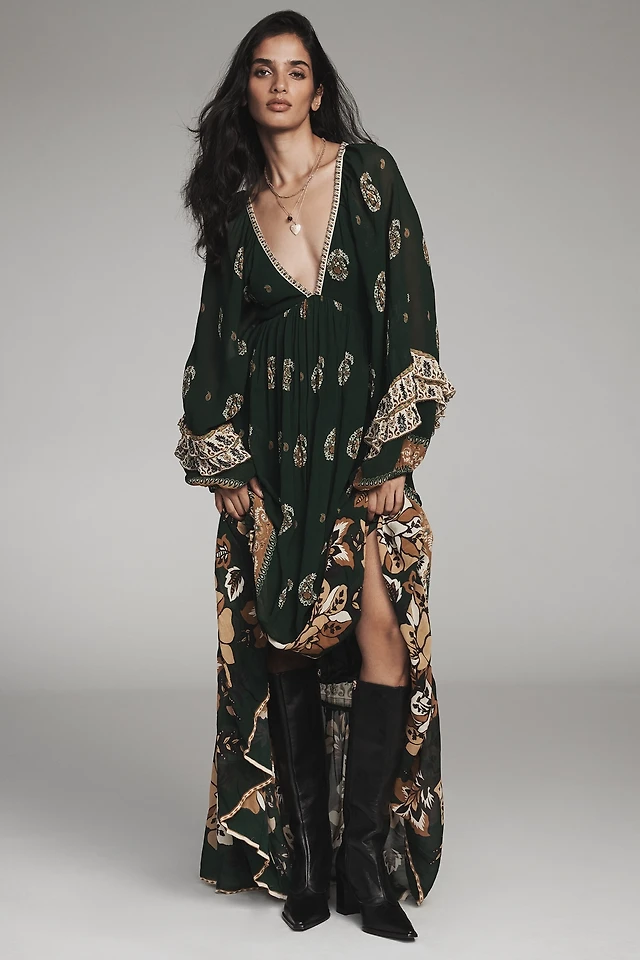 black shimmer maxi dress LEANDRA FRONT SPLIT SHIMMER MAXI DRESS