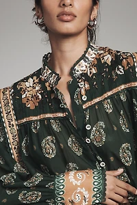 Farm Rio Tayla Buttondown Long-Sleeve Blouse