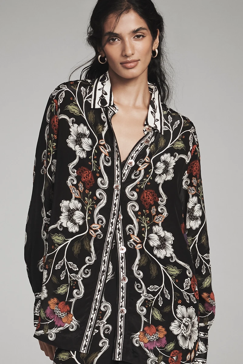 Farm Rio Rocco Long-Sleeve Buttondown Shirt