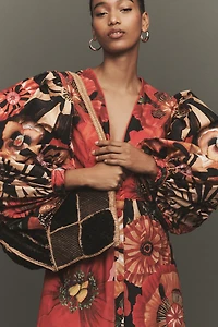 Farm Rio Flowershop Puff-Sleeve Maxi Dress