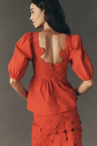 Farm Rio Cutout Hearts Blouse