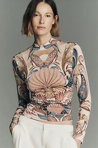 Farm Rio Sea Garden Long-Sleeve Top