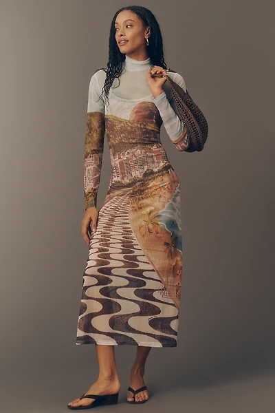 Farm Rio Copacabana High-Neck Midi Dress