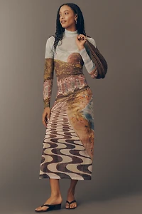 Farm Rio Copacabana High-Neck Midi Dress