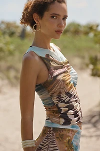 Farm Rio Copacabana Ruched Sleeveless Blouse