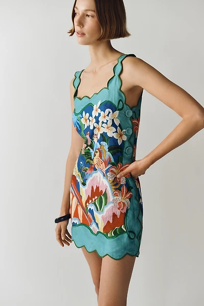 Farm Rio Garden of Life Linen Mini Dress
