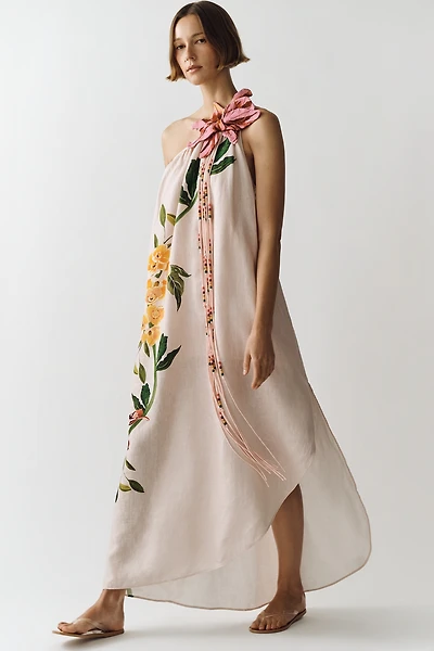 Farm Rio Garden Terrace Linen Maxi Dress