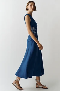 Farm Rio Linen Seahorse Maxi Dress
