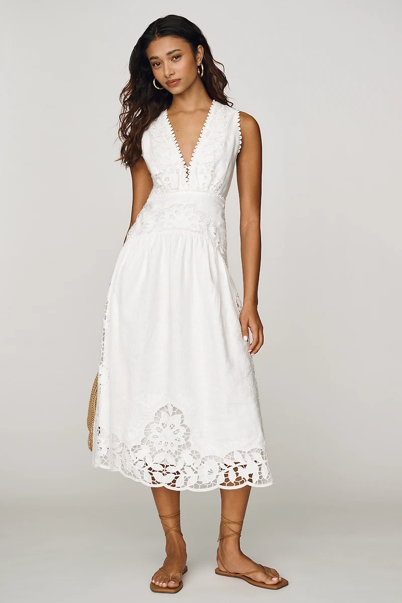 Farm Rio Richilieur Midi Dress