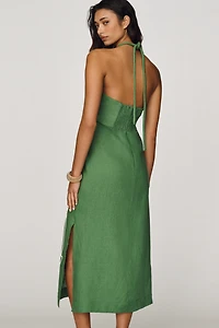Farm Rio Palm Tree Linen Midi Dress