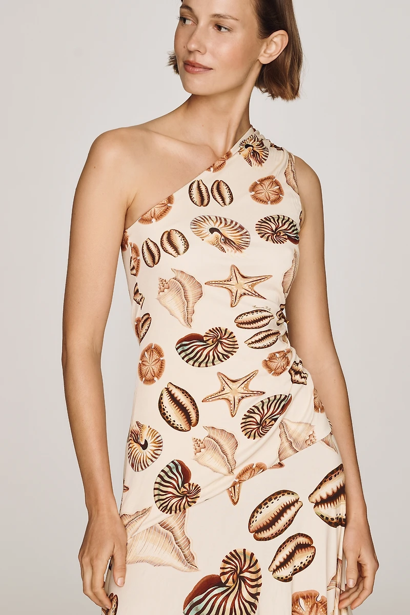 Farm Rio Marine Shells Midi Dress