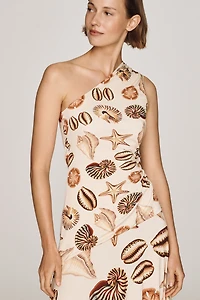 Farm Rio Marine Shells Midi Dress