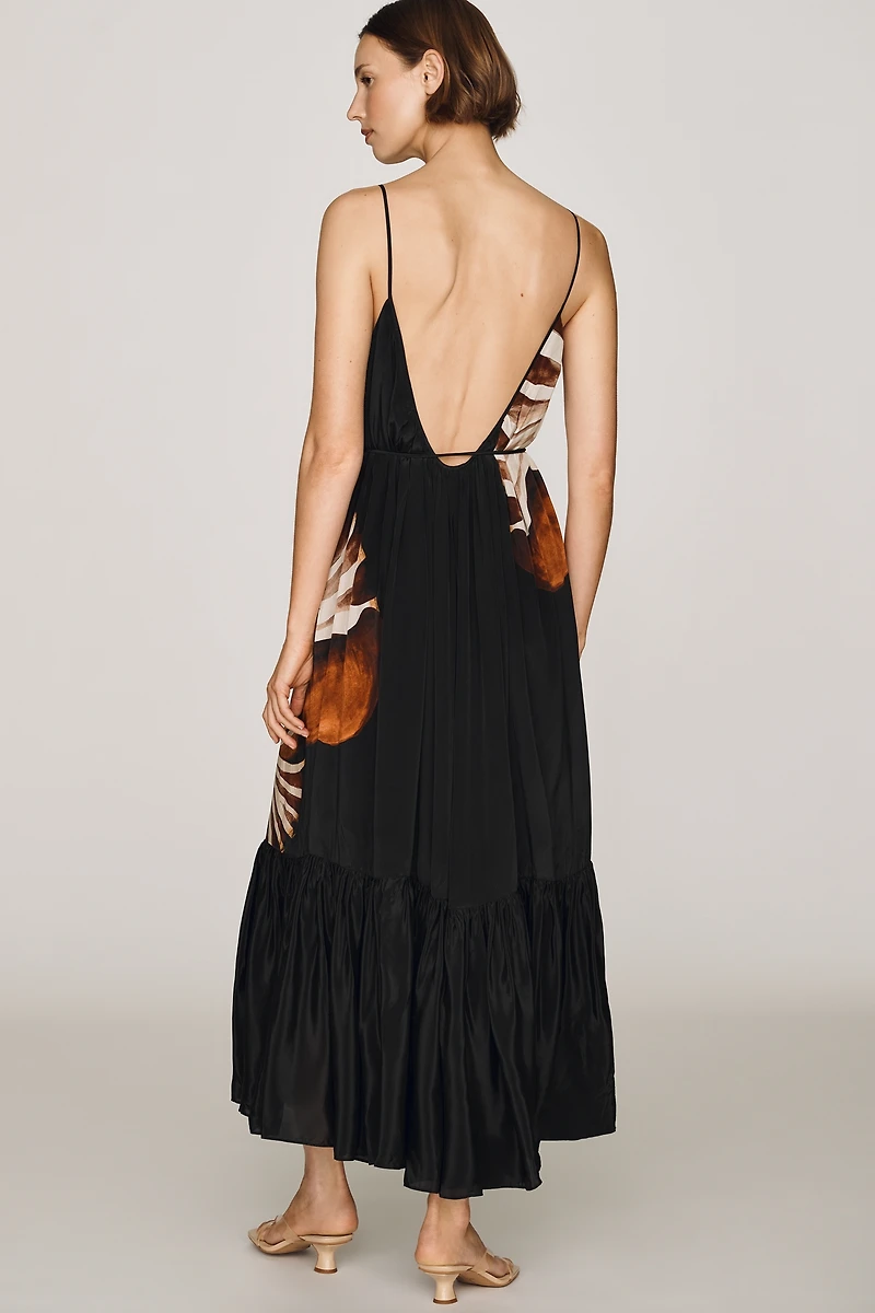 Farm Rio Ammonite Scoop-Neck Midi Dress