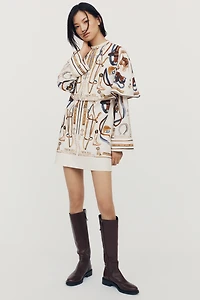 Farm Rio Equestrian 100% Cotton Scarf Cape Mini Dress