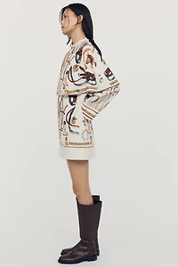 Farm Rio Equestrian 100% Cotton Scarf Cape Mini Dress
