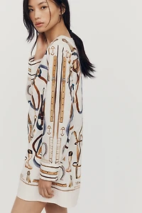 Farm Rio Equestrian 100% Cotton Scarf Cape Mini Dress