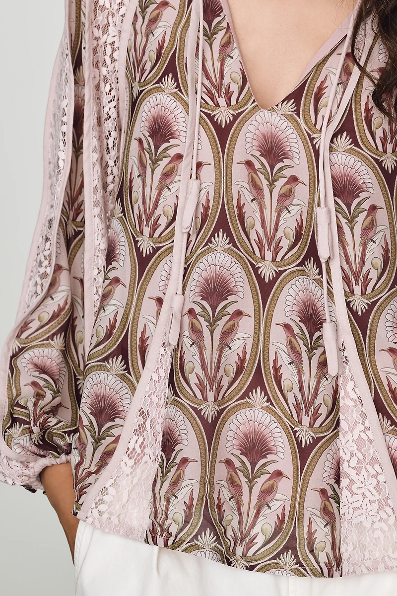 Farm Rio Birds Tree Garden Blouse