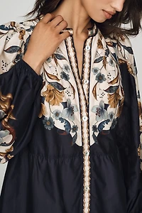 Farm Rio Golden Nature Cotton Mini Dress
