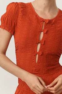 Damson Madder Saffy Short-Sleeve Midi Dress