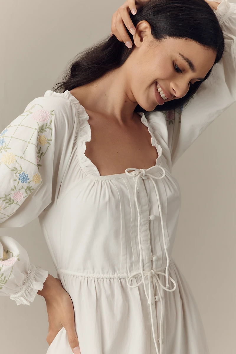 Damson Madder Junia Long-Sleeve Mini Dress