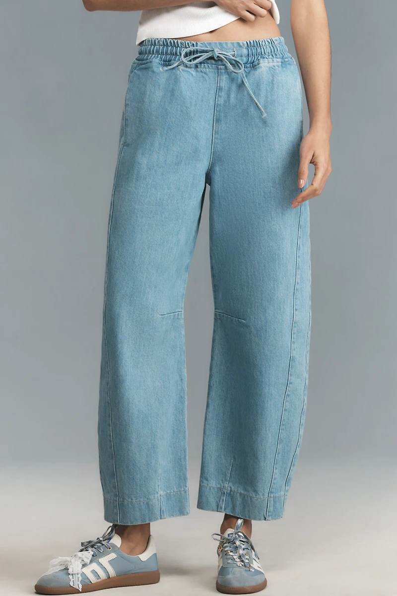 Damson Madder Felix High-Rise Pull-On Barrel Jeans