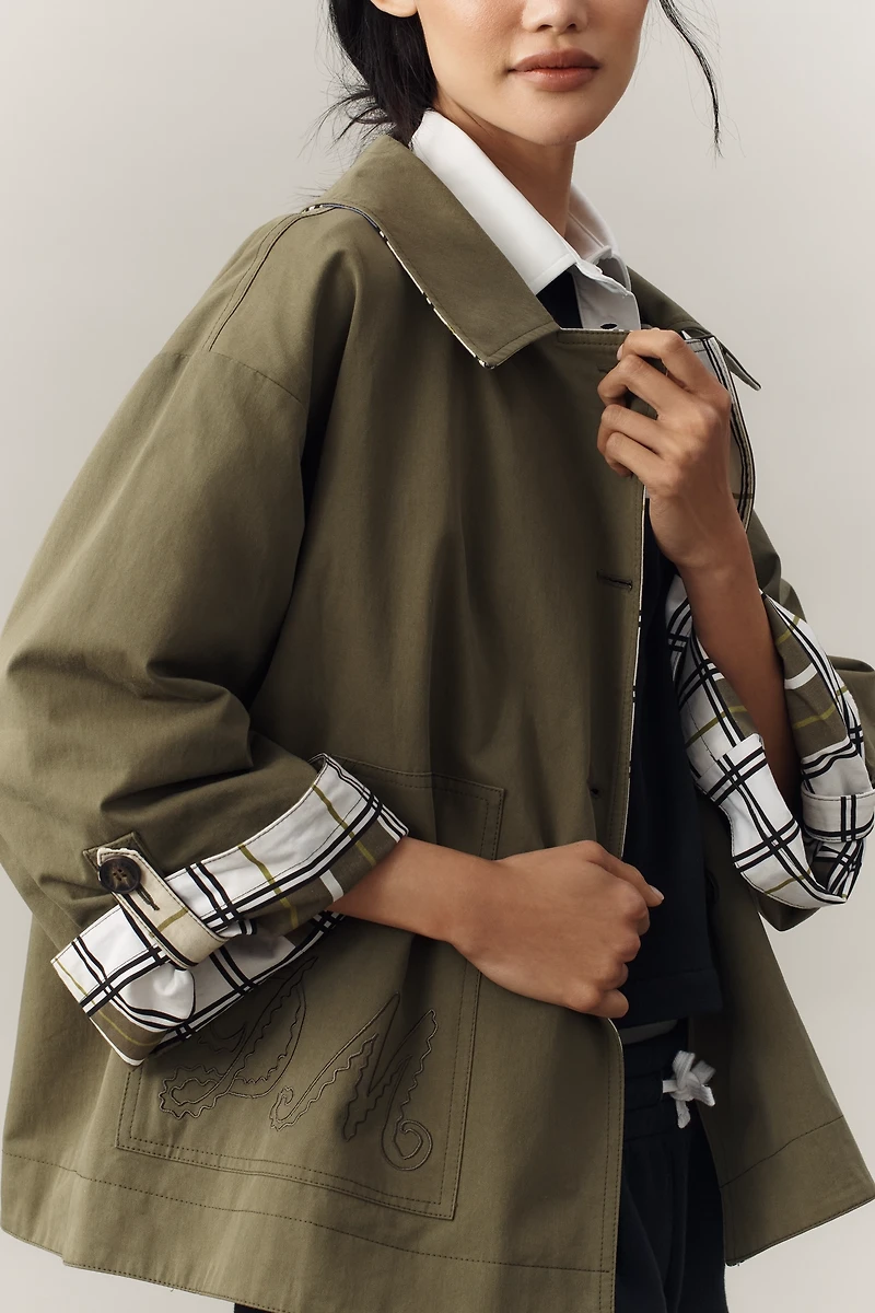 Damson Madder Jerry Short Trench Coat