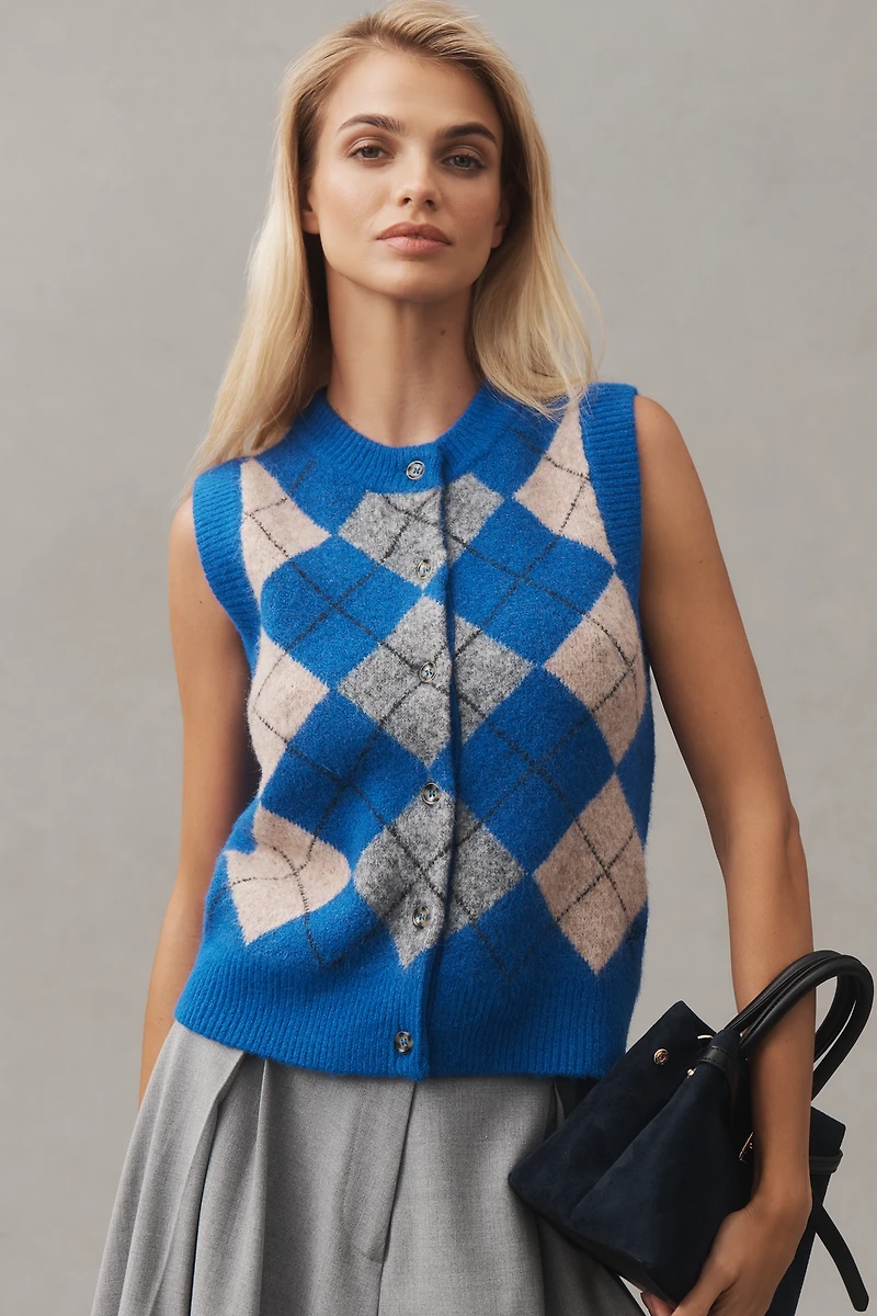 Damson Madder Aggie Argyle Knit Vest
