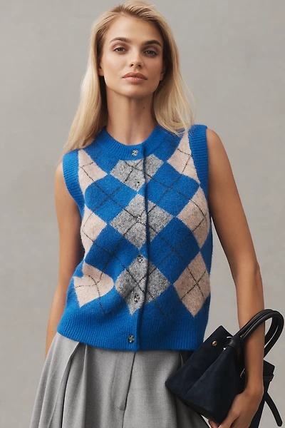 Damson Madder Aggie Argyle Knit Vest