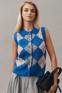 Damson Madder Aggie Argyle Knit Vest