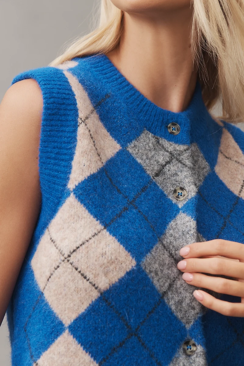 Damson Madder Aggie Argyle Knit Vest