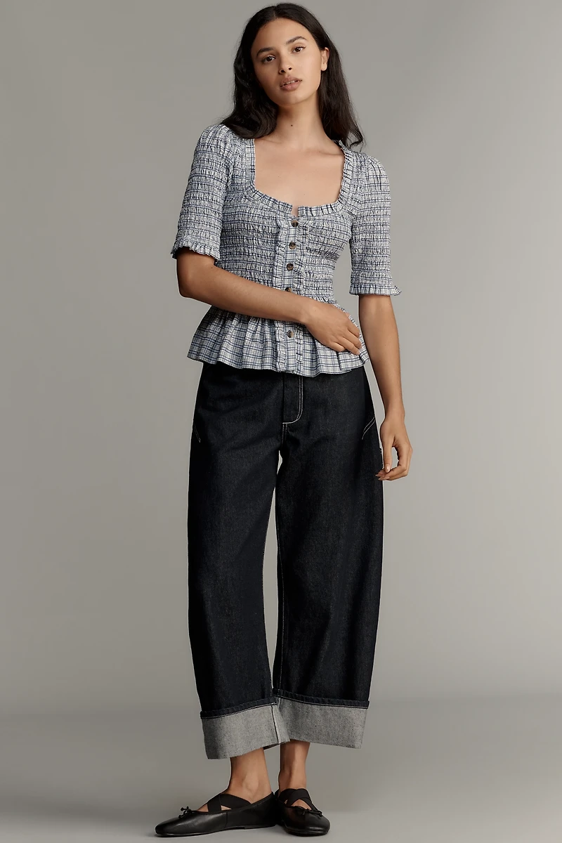 Damson Madder Manish Peplum Blouse