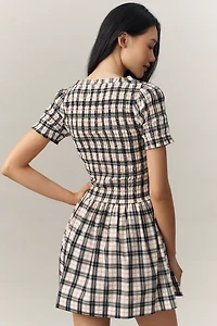 Damson Madder Mansi Short-Sleeve Smocked Mini Dress
