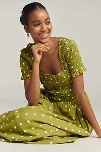 Damson Madder Raphaela Shirred Maxi Dress