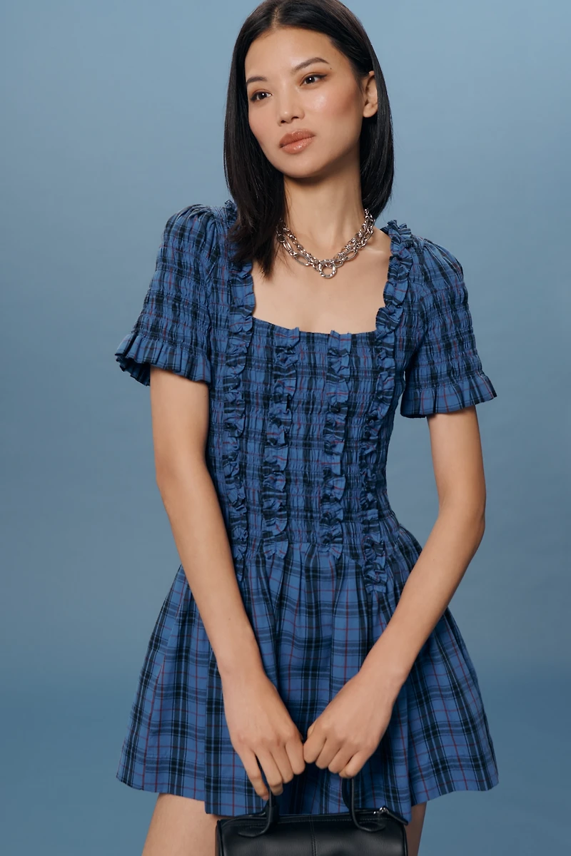Damson Madder Raphaela Shirred Mini Dress
